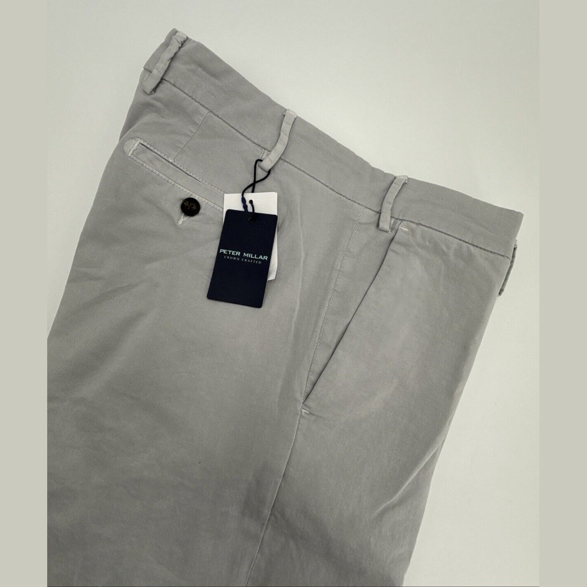 $198 PETER MILLAR Collection Men’s Concorde Garment Dyed Trouser-Grey-34W 36L
