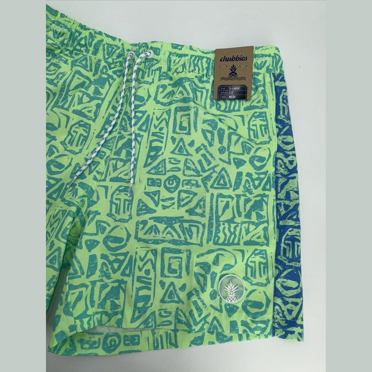 $70 Chubbies The Shakedowns 5.5" Inseam Swim Trunks-Green Blue -XLarge -New Tag