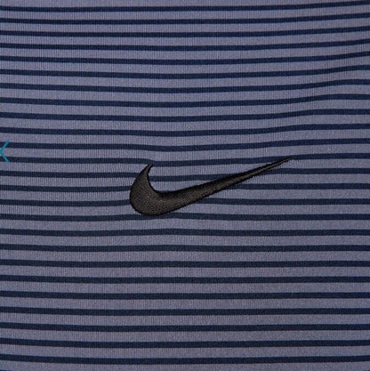 Nike Men’s Dri-Fit Polo Core Striped Golf Tennis Shirt-Grey/Navy-Small-New $55