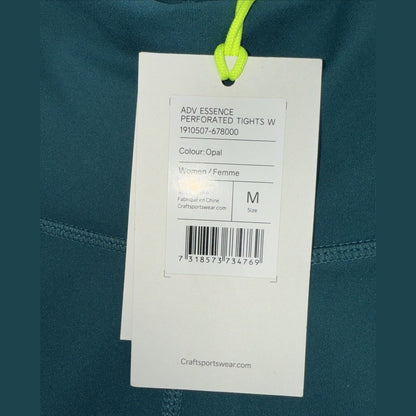 $78 Craft Women’s Running ADV Essence Perforate Tights - Opal Green- Medium-New