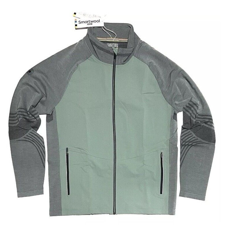 $220 Smartwool Men’s Intraknit Active Full Zip Jacket Merino - Lead Gray- Small