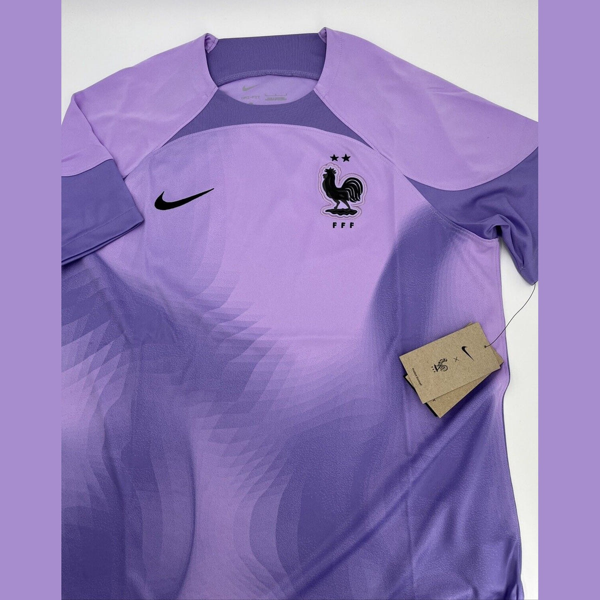 $95 Nike Men’s France Goalkeeper Soccer Jersey FFF DN0664-581-Purple-Medium -New