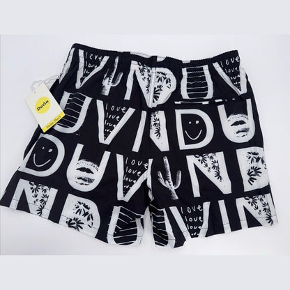 $65 Duvin Design Men's Cactus Swim Trunk Shorts - Black/White - Size: Large -NEW
