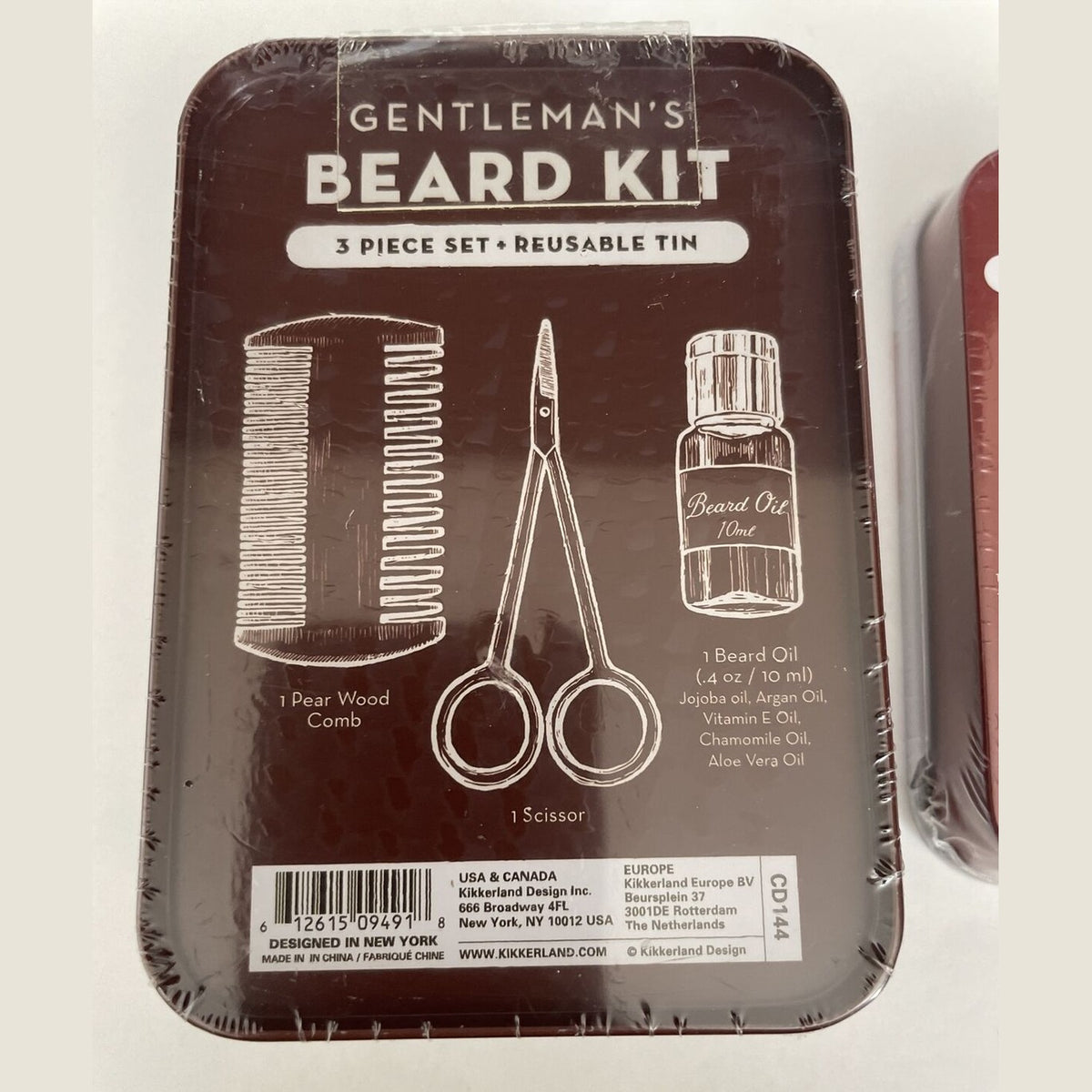 Lot Of 2 Kikkerland (1) Gentlemens Beard Kit (1) Nail Kit - Great Christmas Gift