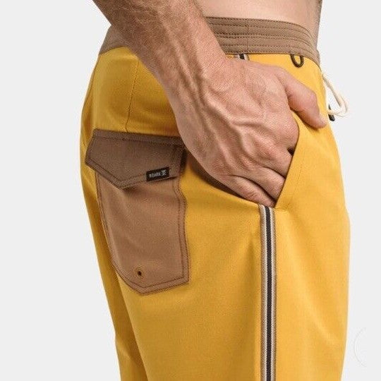 $68 Roark Men’s Chiller 17” Mixtape Boardshorts Trunks-Gold Yellow -30W- New Tag