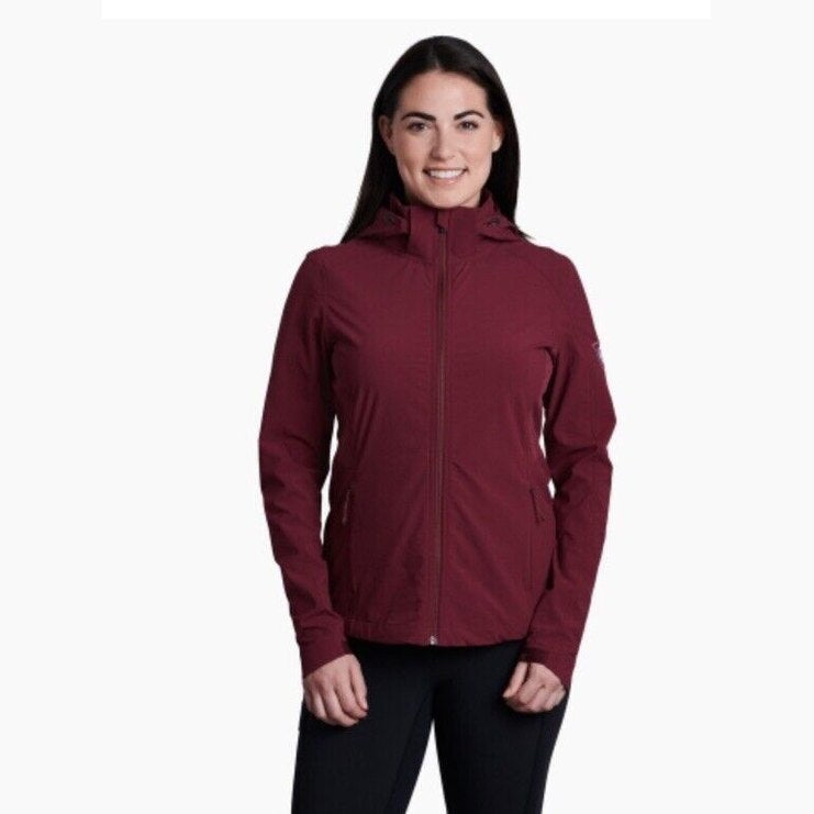 $149 Kuhl Women’s Transcendr Hoody Full Zip Jacket - Barberry Maroon-XSmall-New