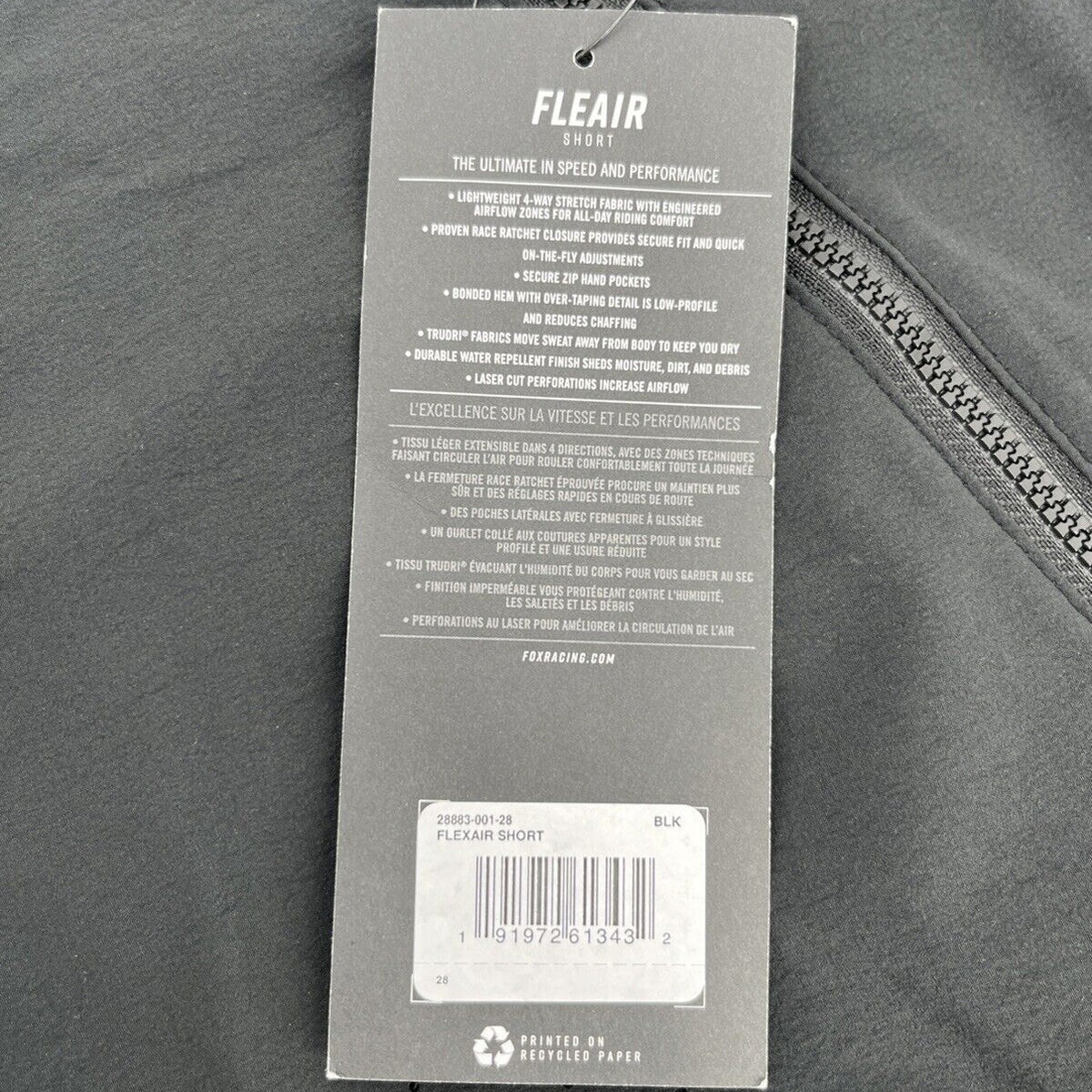 $110 Fox Racing Flexair SP23 Mens MTB Mountain Bike Shorts- Black- Size: 28W-New