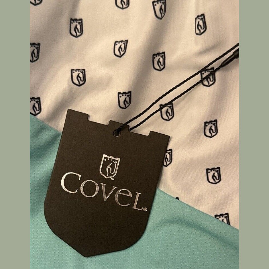 Covel Men’s Rick Oasis Crest Polo Golf Shirt - Mint Green- Large- NWT