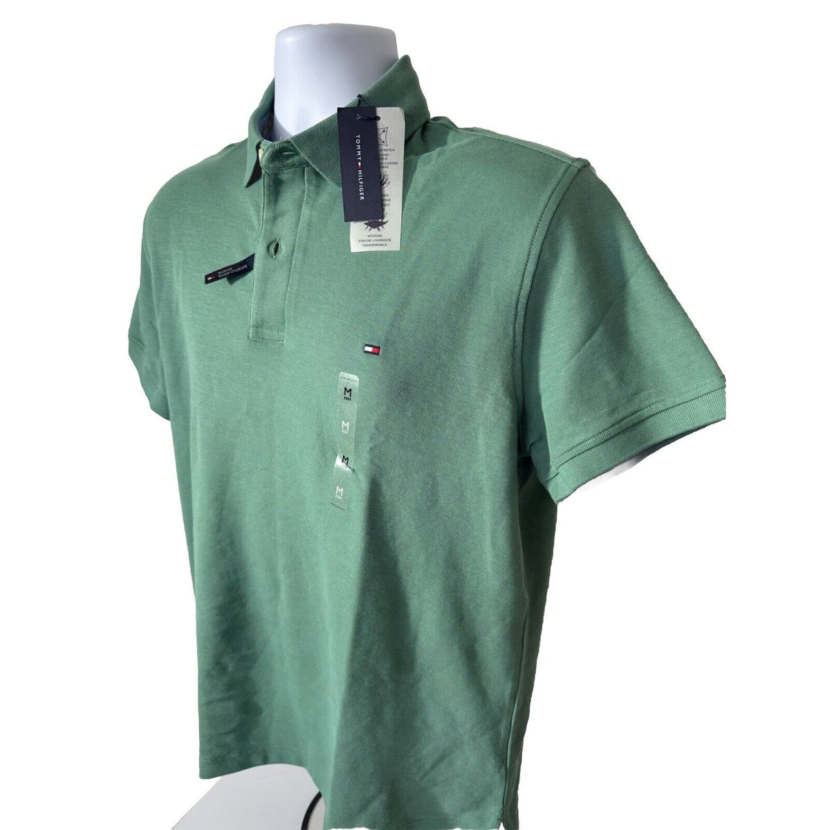 Tommy Hilfiger Men’s Justin Reg Fit Polo Shirt - Green - Medium - MSRP $64.50
