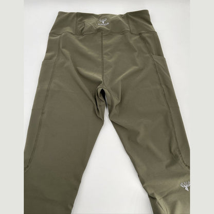 $80 King's Women’s High Waist Freya Leggings Stretch-Leaf Olive-Large-New Tags