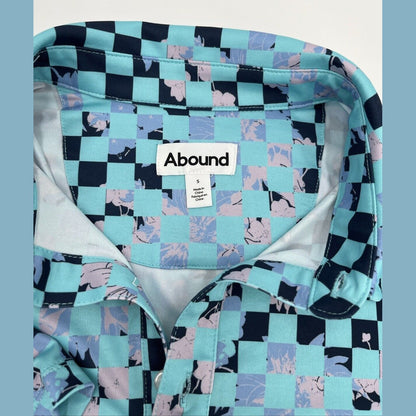 ABOUND By Nordstrom Men's Polo Golf Shirt-Blue Checkered-Small-New Tag