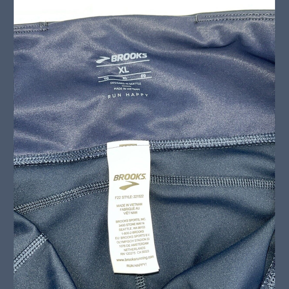 $95 Brooks Women’s Method 3/4 Tights - Navy - XLarge - New With Tags
