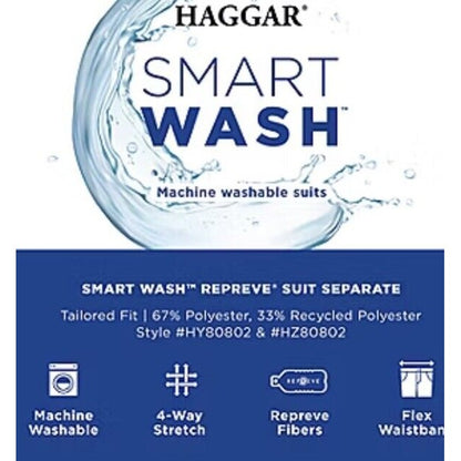 Haggar Men’s Perfect Fit Comfort Straight Slim Fit Dress Pants- Ink - 32Wx34L