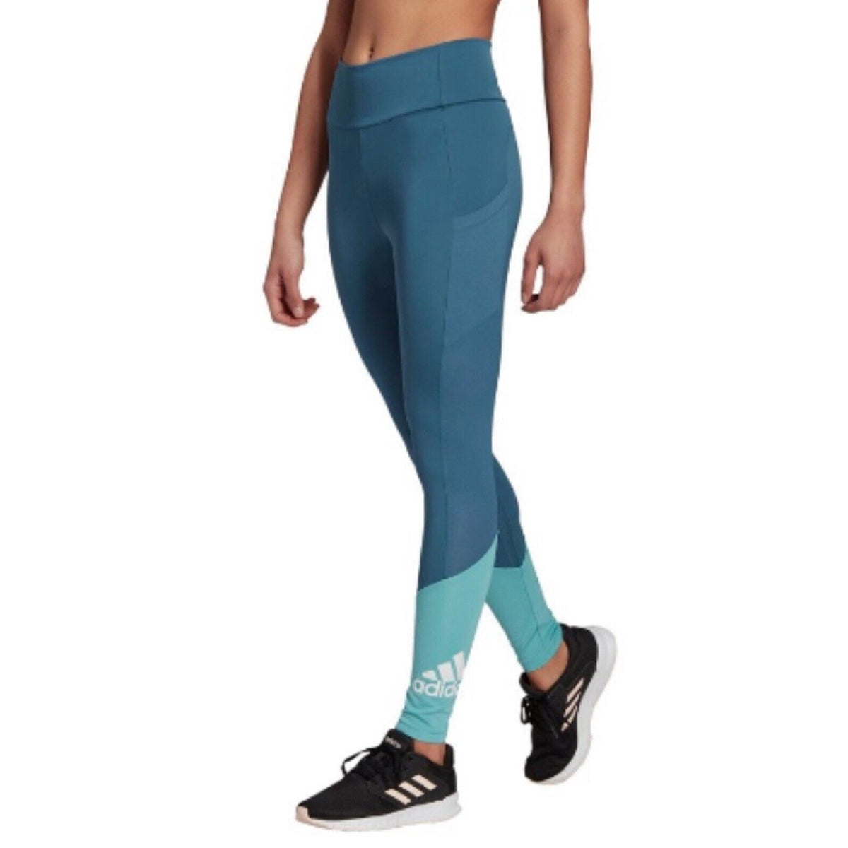 Adidas Women's - Designed 2 Move Big Logo Sport Tights-Orbit Indigo/Mint- Large