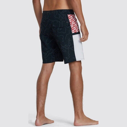 $60 RVCA Men’s Apex 2 - 18" Boardshorts Trunk - Camo Black/Red- Size: 33”- New