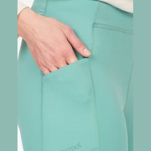$80 Marmot Women's Rock Haven 7/8 Tights UPF 50- Blue Agave- Large - NWT