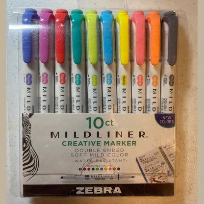 Zebra Pen Lettering Set, Assorted Colors, 10 Count NEW