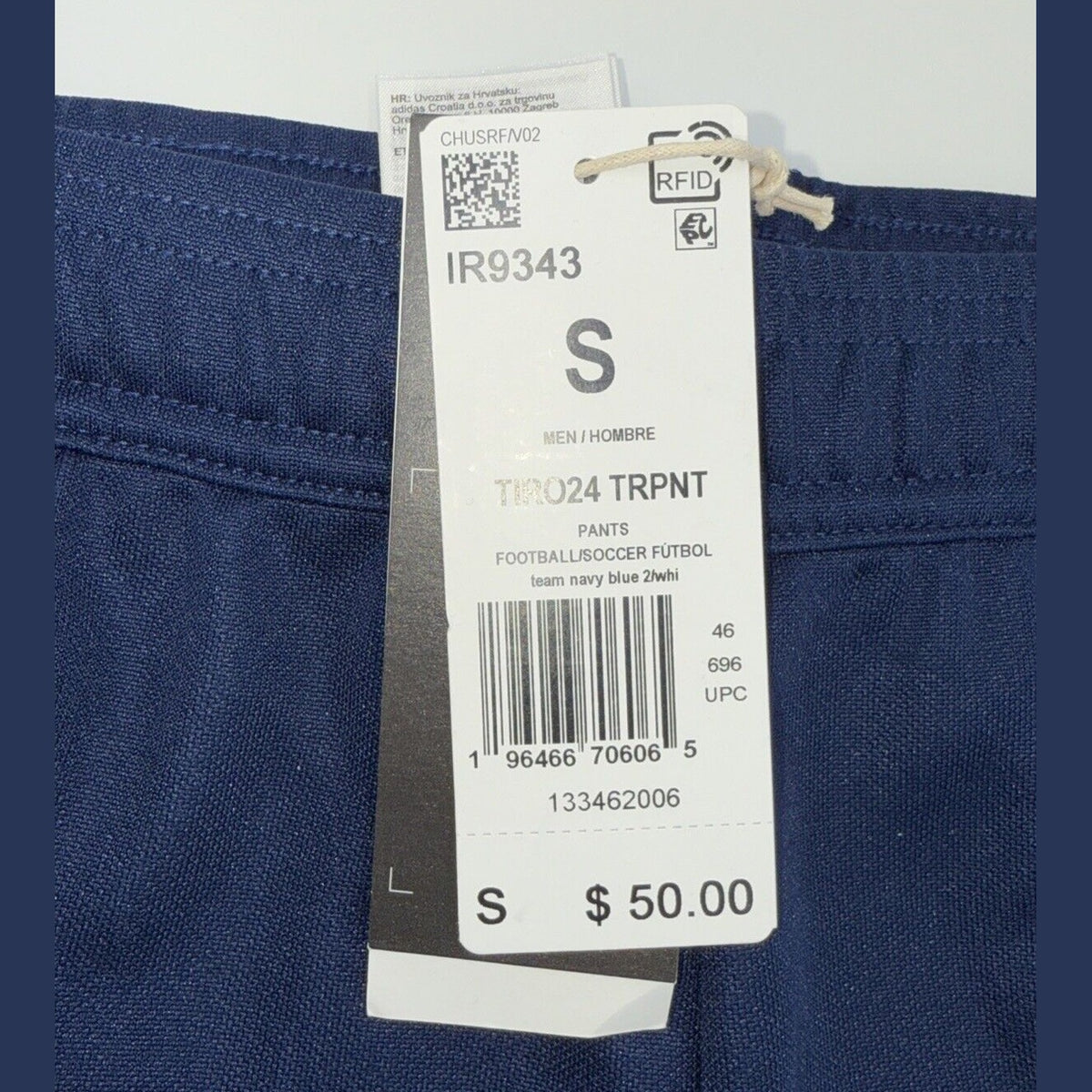 Adidas Men's Tiro 24 Training Pants - Navy On White- Small- New Tag $50