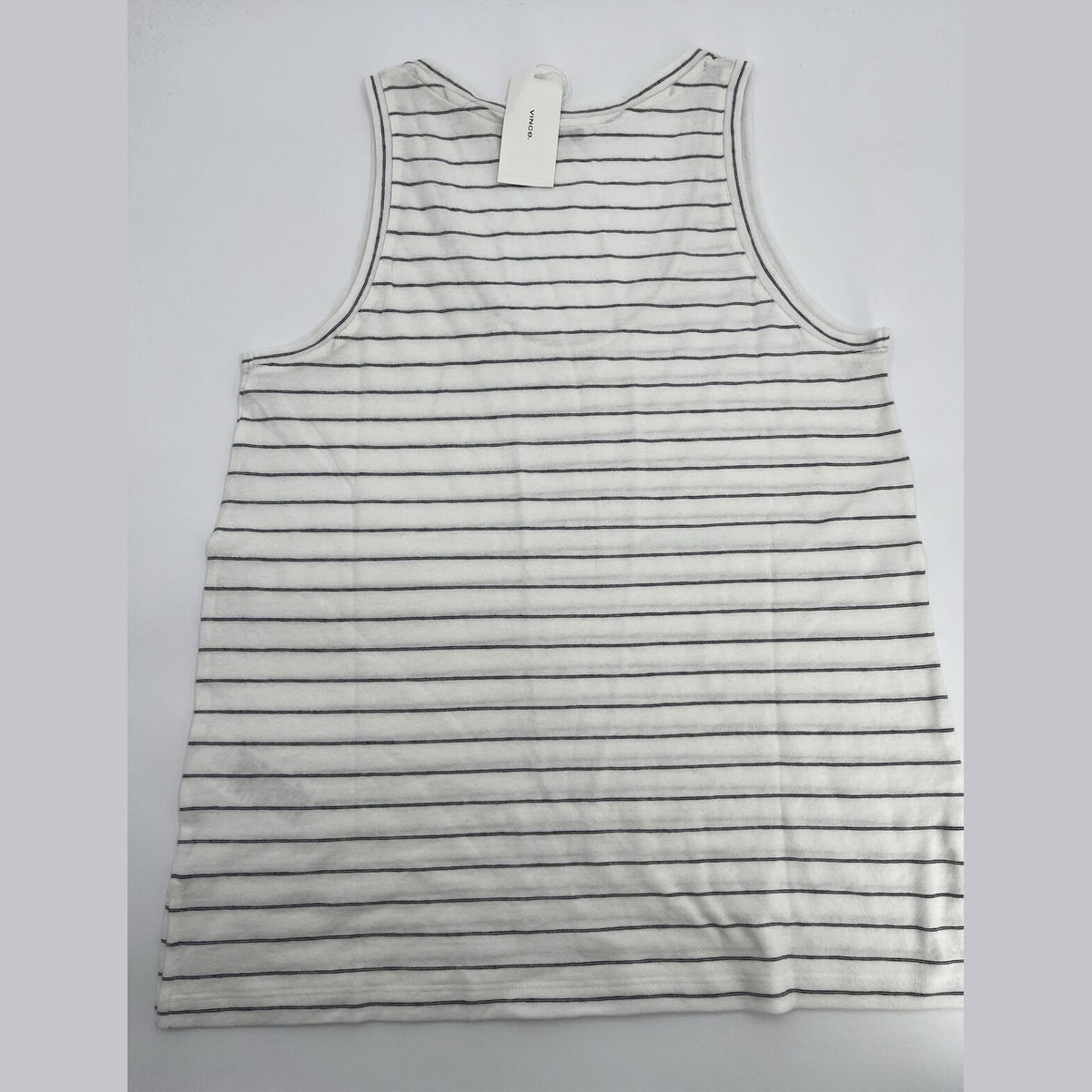 $80 *New* Vince Easy Scoop Neck Striped Tank Top- Off White- Large -New Tag