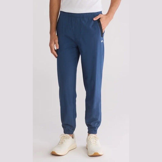 $80 RVCA Men’s Kevin EW Pants Jogger  Elastic Waist Stretch-Navy Blue-Medium-NEW