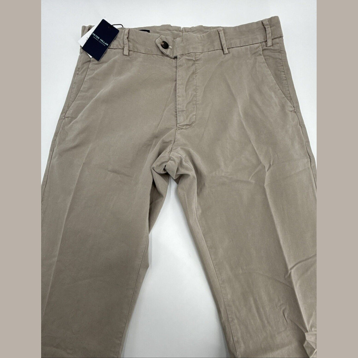 $198 PETER MILLAR Collection Men’s Concorde Garment Dyed Trouser-Khaki-32W 36L