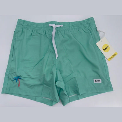 $65 Duvin Design Men's Palm Swim 4” Trunk Shorts - Green -Size: Medium-NEW