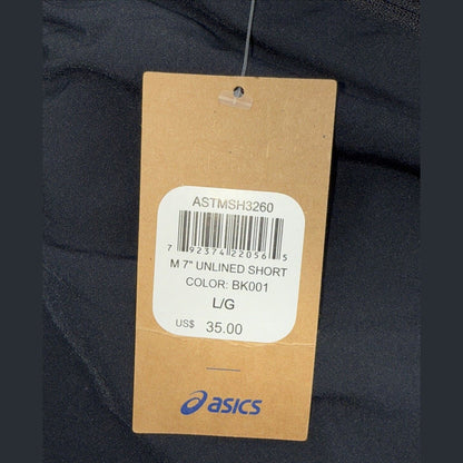 ASICS Men’s Athletic 7" Woven Unlined Running Shorts - Black - Size: Large-New