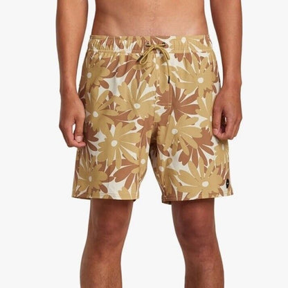 $66 RVCA Men’s Va Pigment 17" Print Shorts- Khaki Beige- Large -New