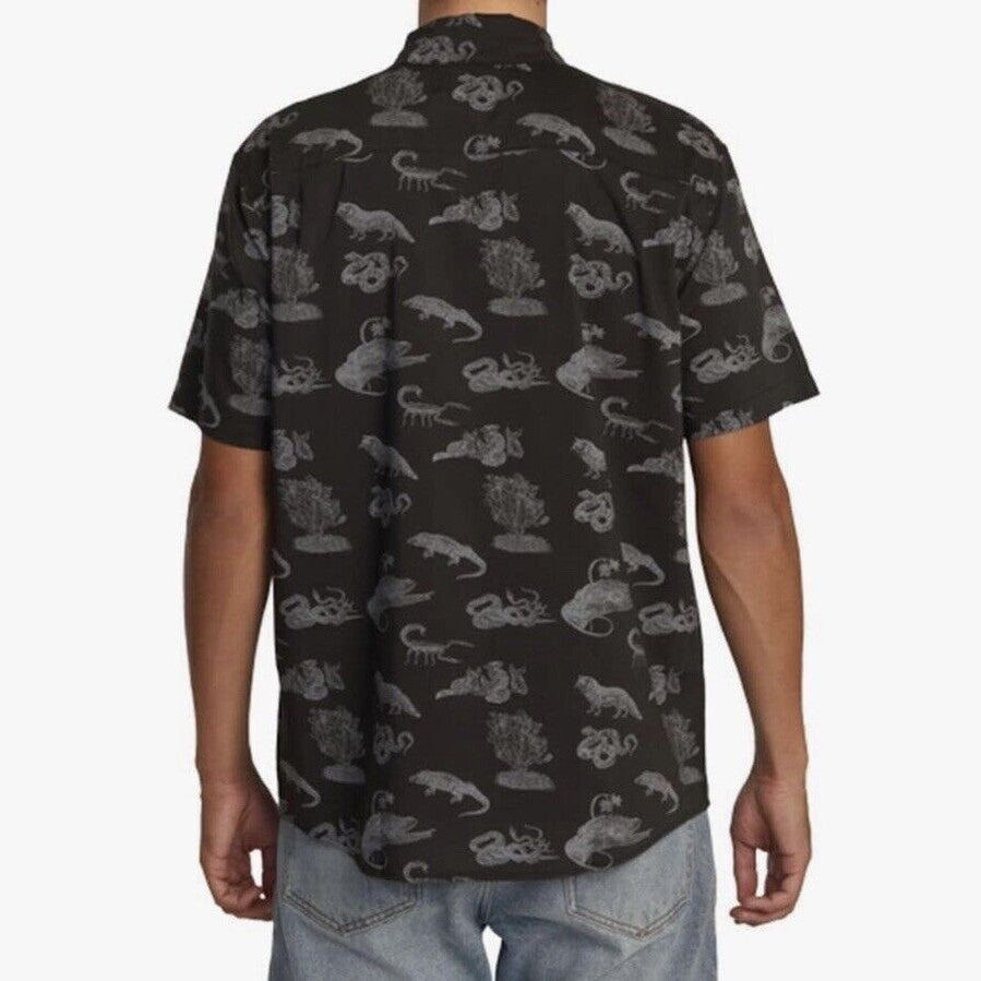 $66 RVCA Men’s Arrival S/S Button Shirt - Black -Size:  Medium - New Tag