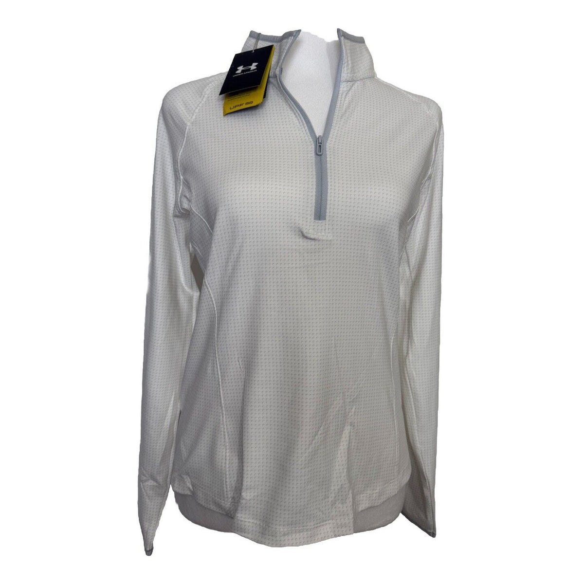 $75 Under Armour Women’s T2 Print Tech 1/4 Zip Long Sleeve Top-White-Small-New