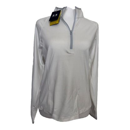 $75 Under Armour Women’s T2 Print Tech 1/4 Zip Long Sleeve Top-White-Small-New