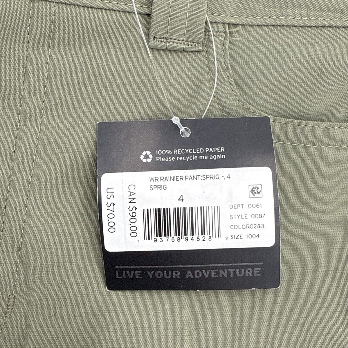 $70 Eddie Bauer Women's Rainier Stretch Hiking Curvy Pants - Sprig -Size: 4- New