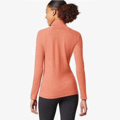 $115 Smartwool Women’s 1/4 Zip Thermal Pullover Merino Wool-Sunset Coral -XSmall