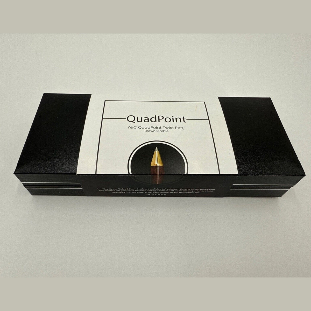 NIB New YASUTOMO Y&C QUADPOINT Brown Marble TWIST PEN Made In JAPAN