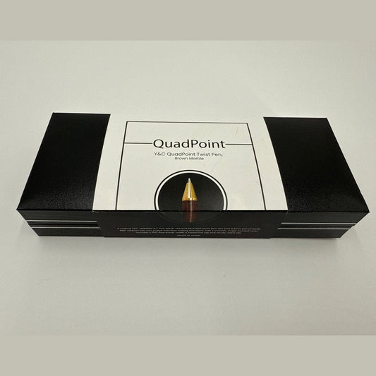 NIB New YASUTOMO Y&C QUADPOINT Brown Marble TWIST PEN Made In JAPAN