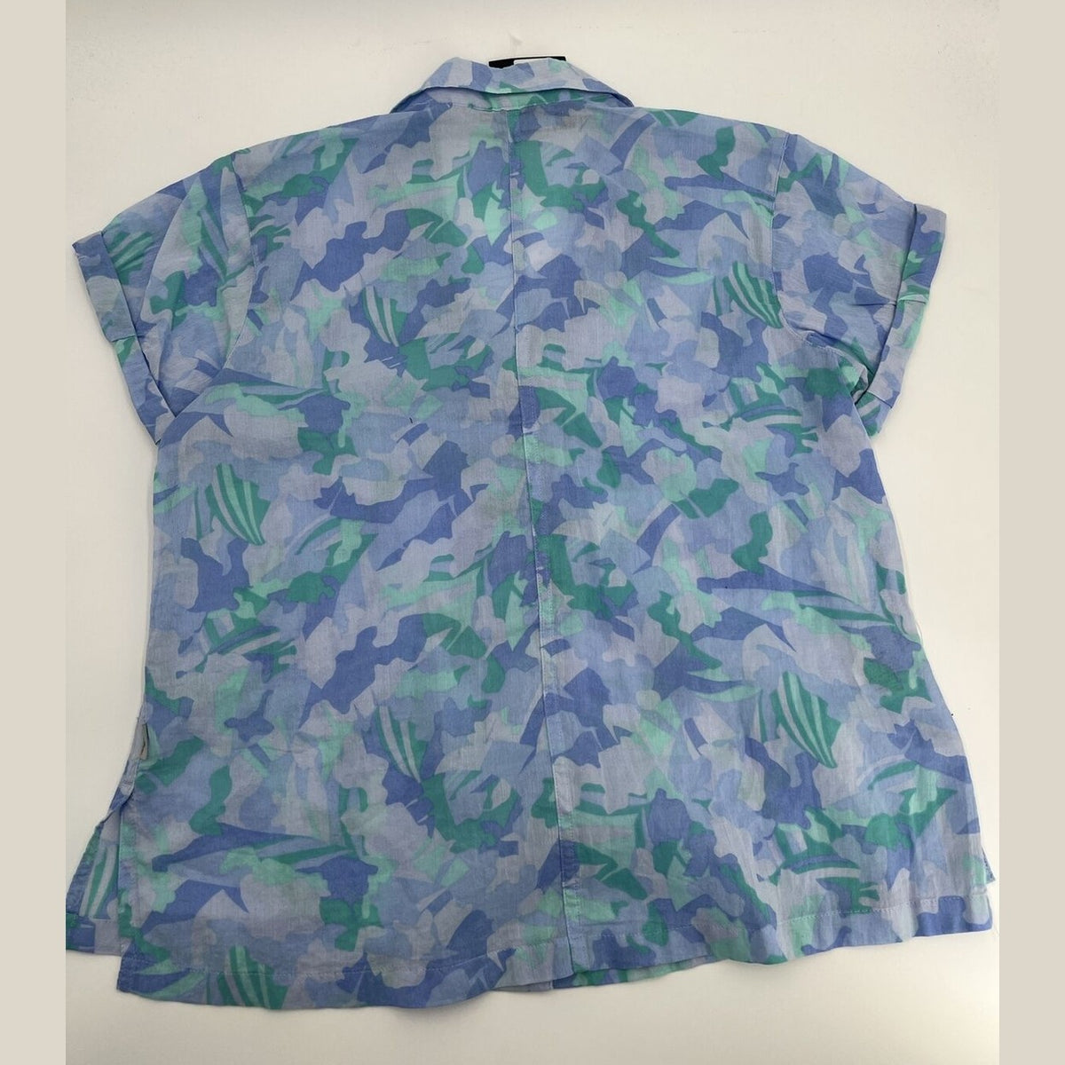 Eddie Bauer Women's Packable Camp Shirt Short Sleeve-Azure- Small-NWT $60