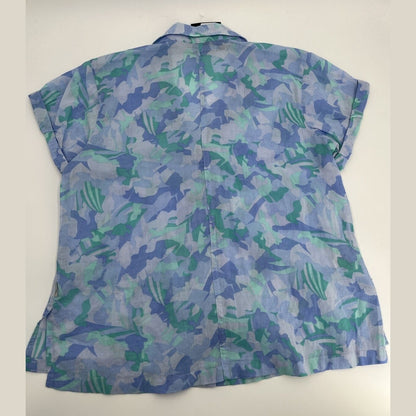 Eddie Bauer Women's Packable Camp Shirt Short Sleeve-Azure- Small-NWT $60
