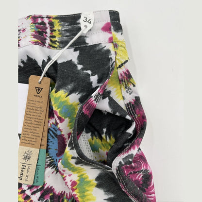 $70 VISSLA Men's Boardshorts SHRED HEAD 17.5" - Black Multi - Size: 34W-NWT