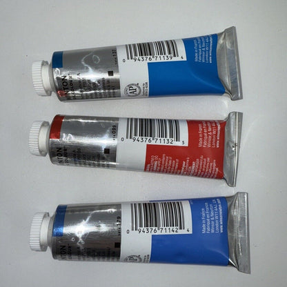 Combo Of 3 Winsor and Newton Winton Oil Colour 1.25 oz. Cadmium 1 Red,2 Blue