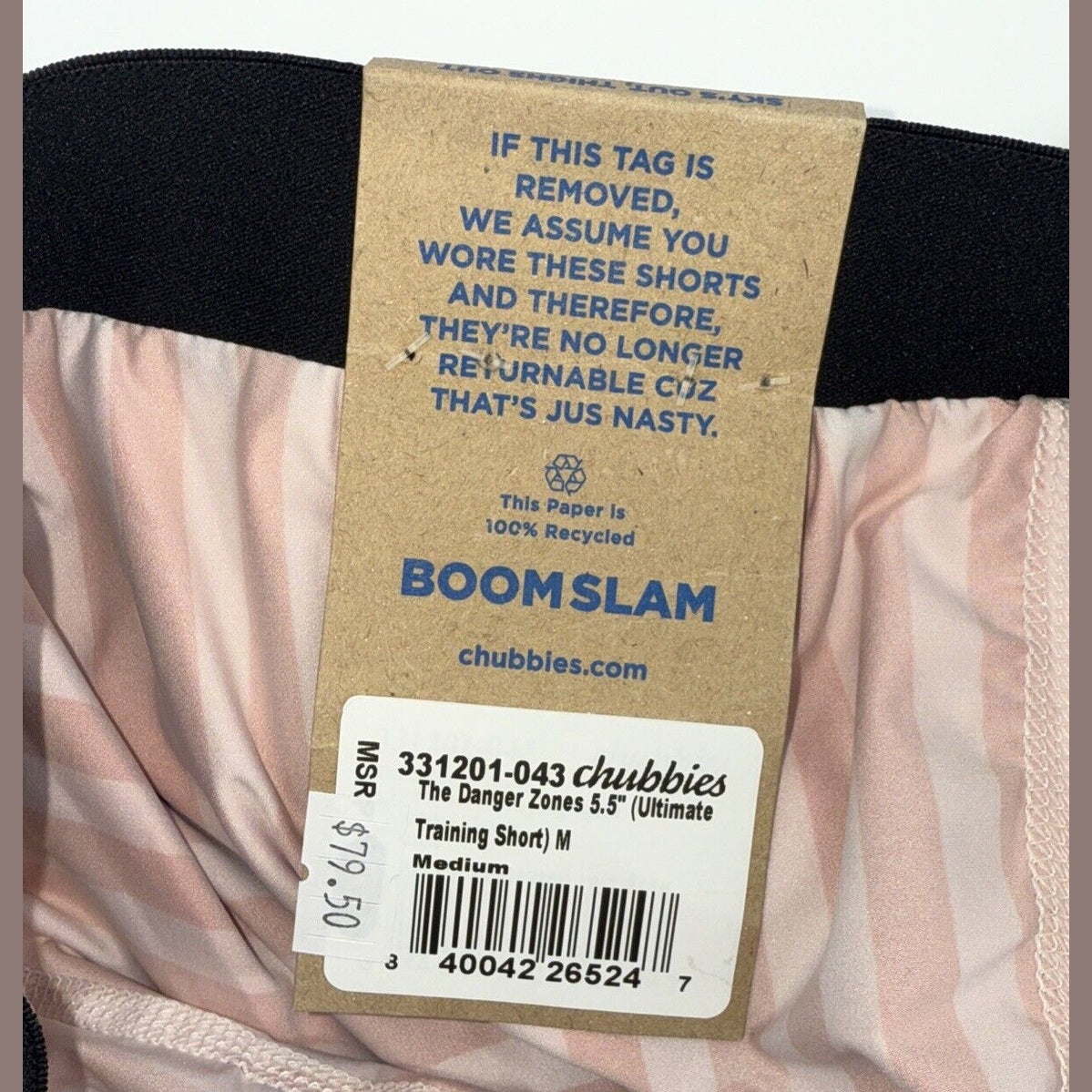 $80 Chubbies Men’s The Danger Zone 5.5” Ultimate Training Shorts-Black-Medium
