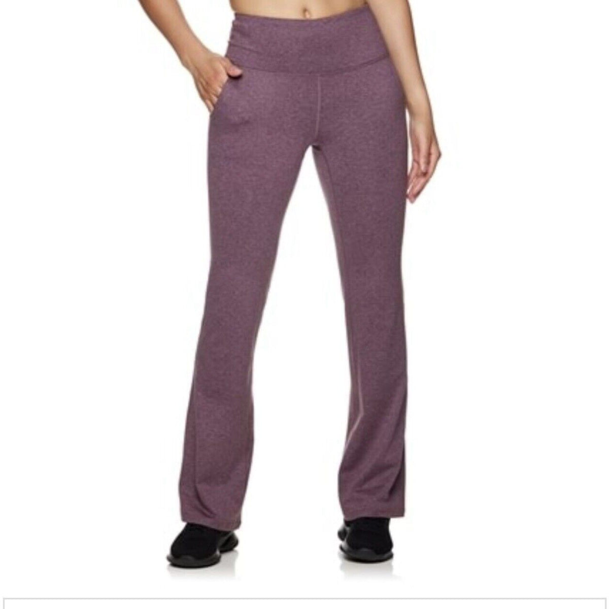 Gaiam Women’s - Zen Marled Flare Legging-Huckleberry Heather-Med- New Tag $55