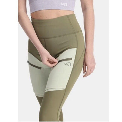 $120 Kari Traa Women's Ane Hiking Tights - Tweed Khaki - XLarge - New Tag