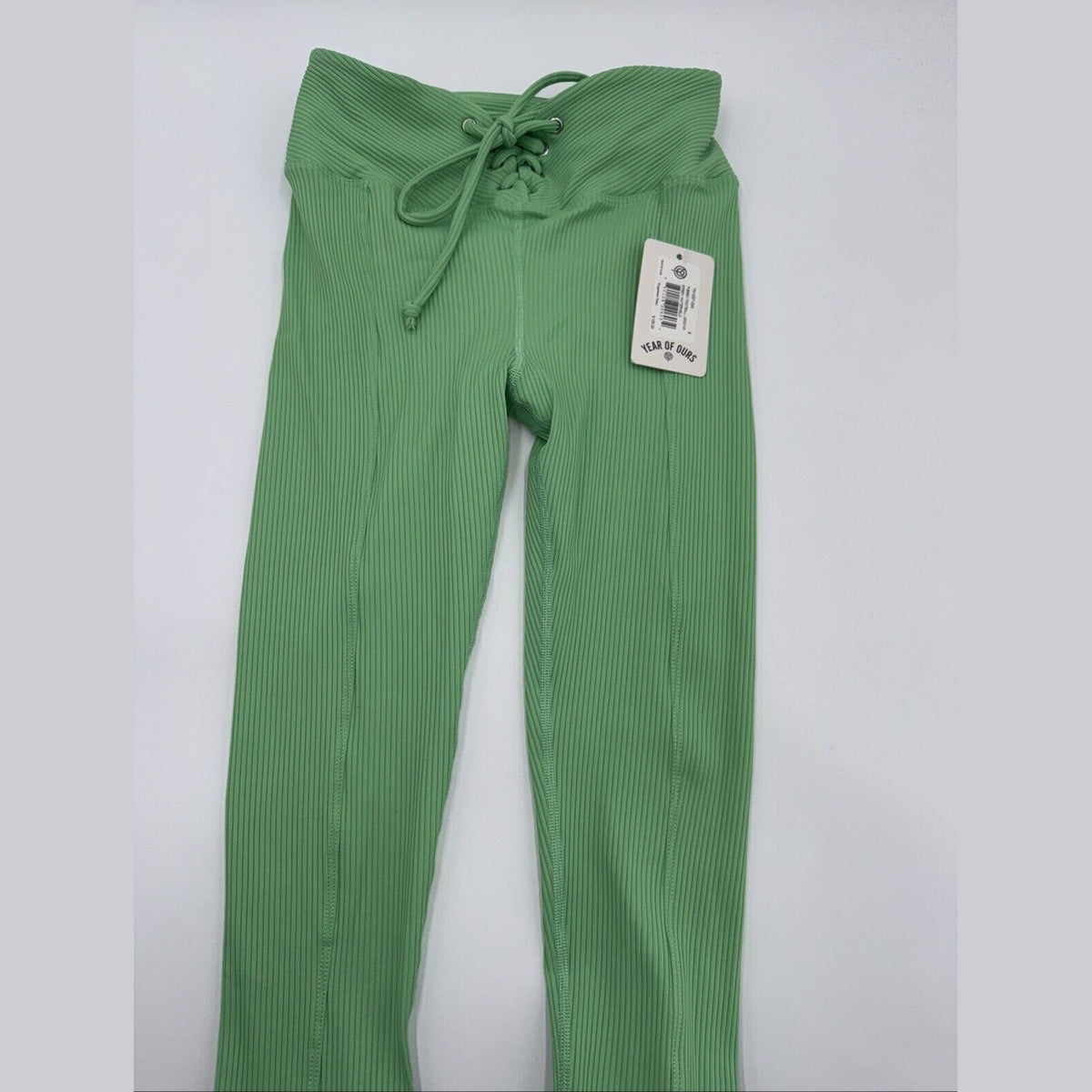 $125 Year of Ours Women’s Ribbed Ribbed Knit Leggings TN1037-GW- Green-Small-NEW