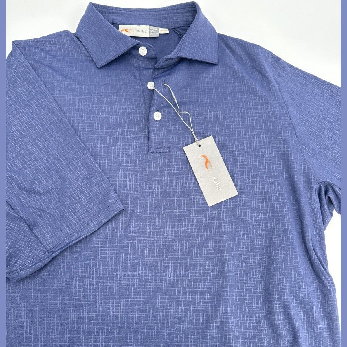 $109 Kjus Men’s Motion Golf Polo Embossed Performance Shirt-Navy-Size: 50/Medium