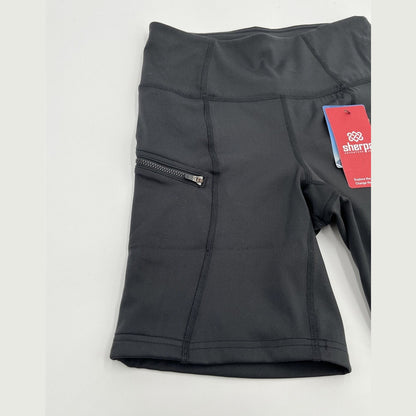 $59 Sherpa Women's Sahasa Stretchy Active Sporty Shorts- Black- Medium- NWT