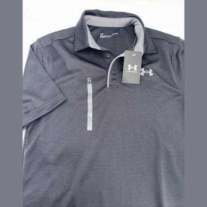 Under Armour Men's UA Tech Performance Golf Polo T-Shirt 1290140-Black-Small-New