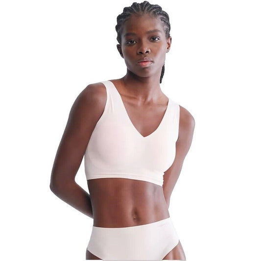 Calvin Klein Invisibles Lightly Lined V-Neck Bralette -Pink- XS