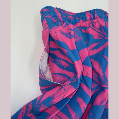 $70 Chubbies The Palm Springers 5.5" Inseam Swim Trunks-Pink/Blue- Large-New Tag