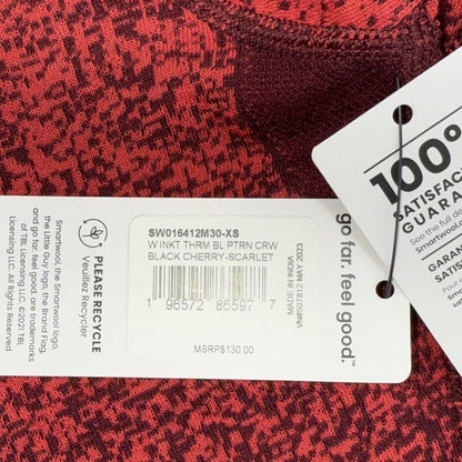 $130 Smartwool Women’s Intraknit Active Merino Base Layer Top-BlackCherry-XSmall