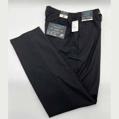 JF J Ferrar Men's Super Slim Dress Pants Slacks Flat Front-Black-34W 30L- New